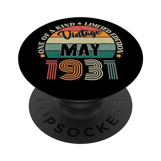 93 Años Vintage Mayo 1931 93 Cumpleaños Retro PopSockets PopGrip Intercambiable