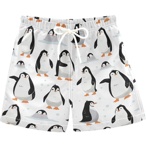 visesunny Summer Boy's Beach Shorts Cartoon Penguin Ice Quick Dry Swim Trunks Baby Boy Bathing Suit