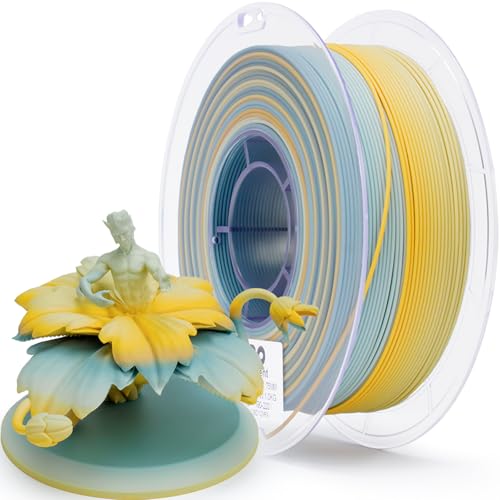 Image of ZIRO 3D Printer Filament, Fast Color Change Filament 1.75mm, Color Gradient Material, Rainbow PLA Filaments, Dimensional Accuracy + /- 0.03mm, Fit Most FDM Printer 1KG Spool, Fall Frost (Matte)