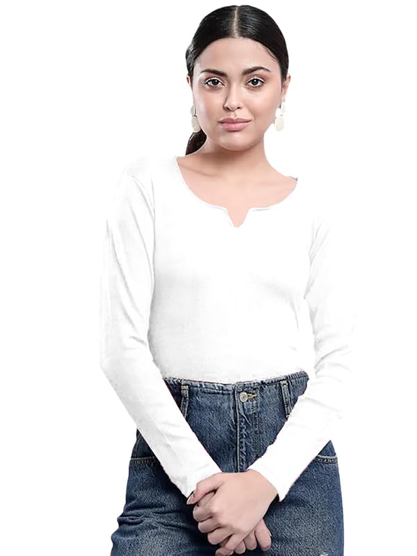 Image of Dream Beauty Fashion Women's V- Neck Long Sleeve Slim Fit Casual Tee Top, 23 inch inches (Trisha-01-P)