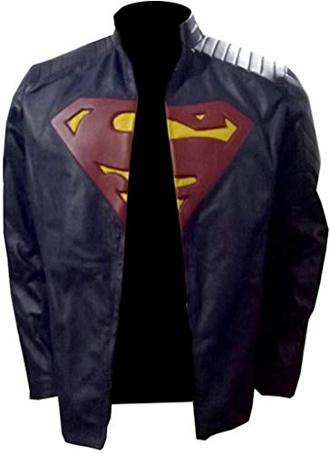 Men’s man Clark Kent Tom Welling Genuine Leather Super Jacket Blue