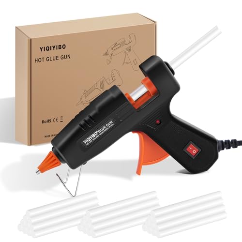 YIQIYIBO Pistolet à Colle Chaude, 30W Pistolets à Colle avec 30pcs 7mm*150mm Bâtons de Colle, Mini Pistolet Colle Chaude pour le Bricolage, l'artisanat, Réparations, l'étanchéité, Maison, Bureau