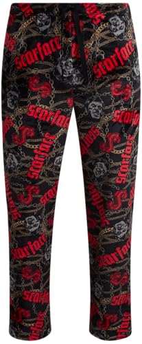Scarface Mens All Over Print Pajama Pant with Adjustable, Elastic Waistband - Soft, Silky Sleepwear