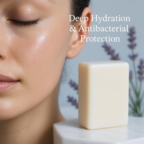 Image of 5 PACK Organic Soap Natural Cold Pressed Coconut Oil Soap with Lavender & Tea Tree - Pack of 5 - Moisturizing & Detoxifying Natural Soaps for Bath