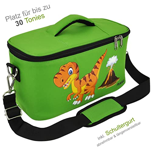 PUNALU Case for Toniebox Space for 30 Tonies, Charger and Headphones Toniebox Bag (Dinosaur Green) - Image 2