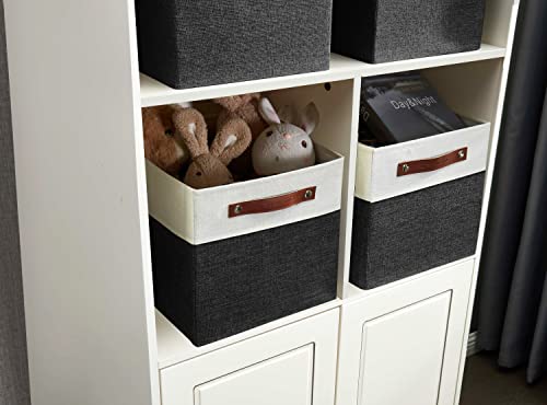Image of DECOMOMO Kallax Storage Cubes -13x15x13 Storage Bins, Baskets for Organizing Shelves (Black and White, 4-Pack)