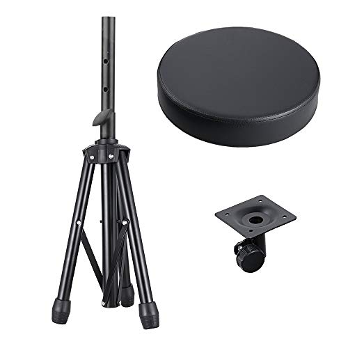 Drum Stool Adjustable Height Rotatable Drum Throne Padded Seat for Kid & Adult (Black)