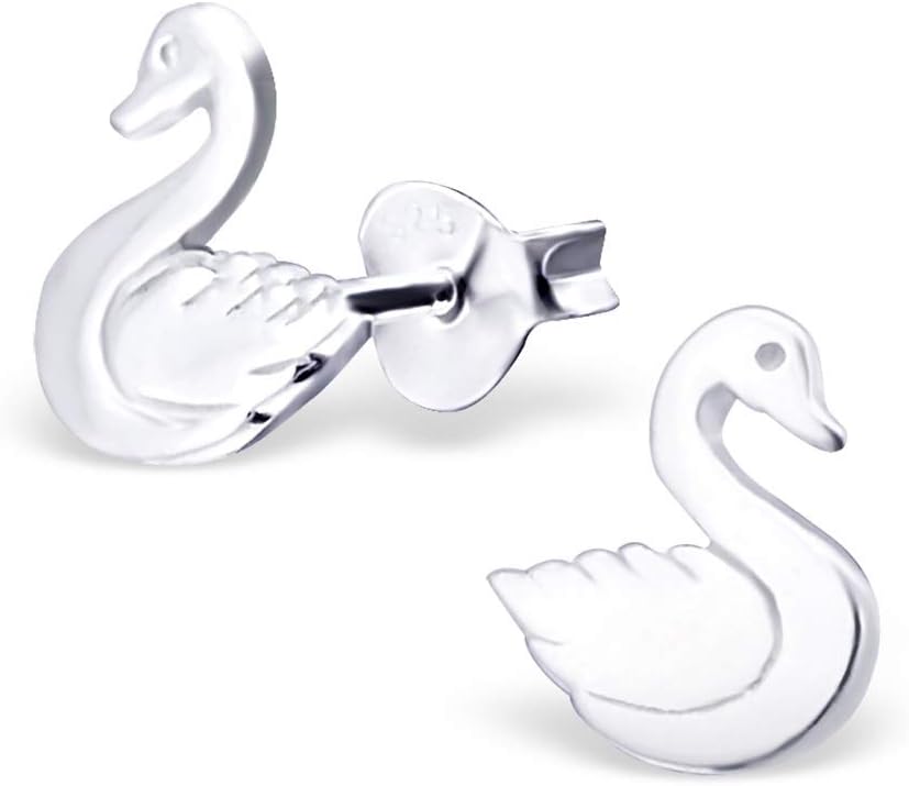 ICYROSE Pendientes pequeños de cisne de plata de ley 925 (sin níquel) 20854