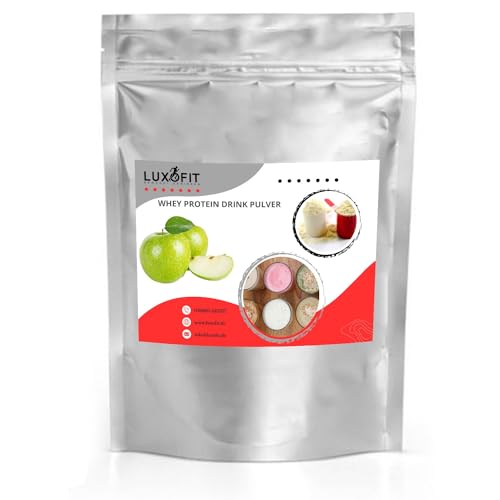 Luxofit Apfel Whey Eiweiß Pulver 200 g, Proteinpulver mit L-Carnitin, fruchtiger Geschmack, geeignet für Muskelaufbau, schnelle und einfache Zubereitung, Made in Germany