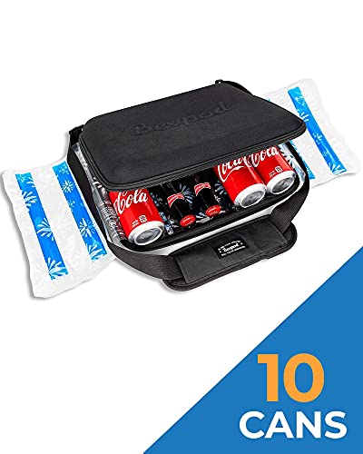 Bevpod Ultra Slim Cooler Soft Bag - Leak-Proof & Soft Sided - (Shoulder Strap & Ice Sheet Included) - Mini Portable Iceless Backpack - For Picnics, Hiking, Camping, Beach, Travel, Park - Men & Women #TOP1