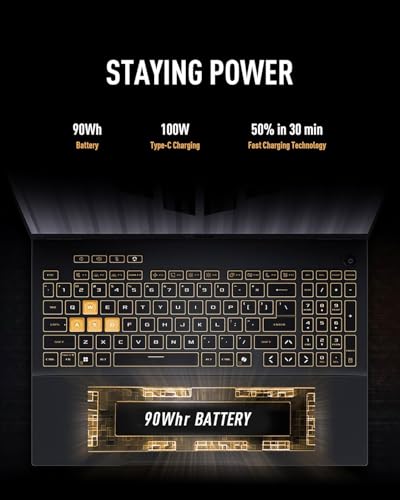 Image of ASUS TUF F16 Gaming Laptop 2025, Intel 14th i7-14650HX(Up to 5.2GHz), NVIDIA GeForce RTX 5060, 16 Inch FHD+ 165Hz, 64 GB DDR5, 1 TB SSD, Backlit Keyboard, Wi-Fi 6E, Windows 11 Pro, w /Accessories