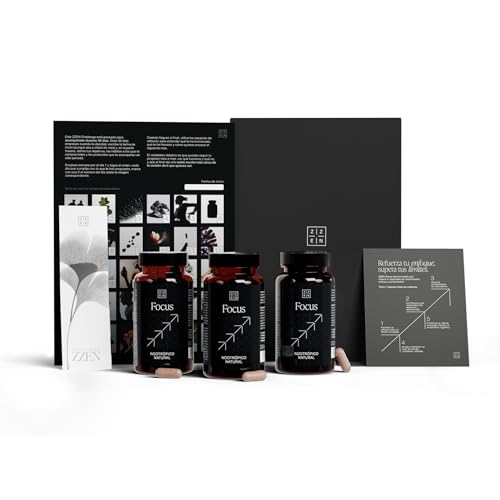 ZZEN FOCUS Nootrópico Natural – Nootropicos Memoria y Concentracion – Pastillas Concentracion Estudiar - Cafeina, L Teanina, Bacopa Monnieri, Ginkgo Biloba, Rhodiola, Vitaminas – Cápsulas Veganas