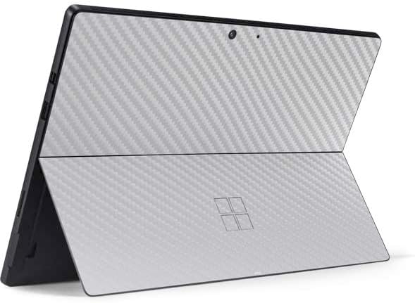 Skinit Decal Tablet Skin Compatible with Surface Pro 7 - White Carbon Fiber Specialty Texture Material Design