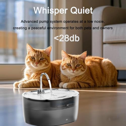 Fuente automática de agua para gatos de acero inoxidable miniatura 7
