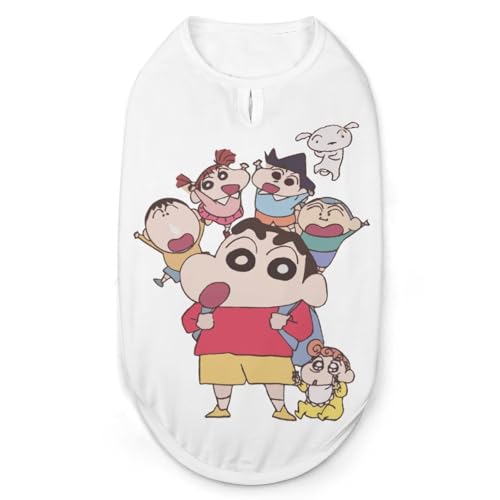 ペット服 クレヨンしんちゃん 犬服 犬の服 Tシャツ ペットウェア ドッグウェア 猫服 洋服 袖なし 薄手 おしゃれ 脱毛保護 通気性よい 春秋冬服 お散歩 お出かけ 小型犬 中型犬