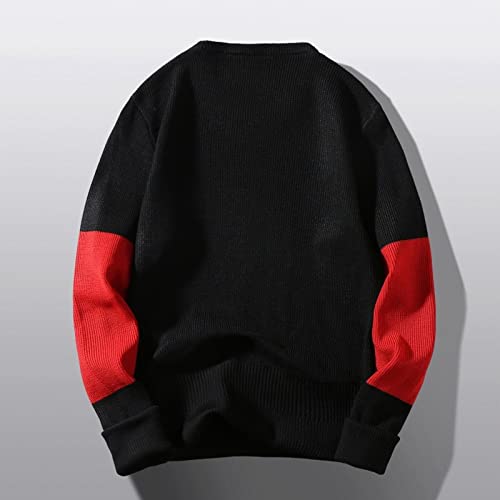 Men's Color Block Sweater Casual Pullover Knitted Sweater Lightweight Crewneck Long Sleeve Raglan Sweaters4