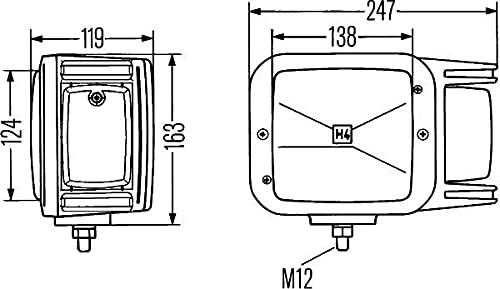 HELLA 1EA 007 108-011 Halogen-Hauptscheinwerfer - 12/24V - Referenzzahl: 10 - Anbau - Lichtscheibenfarbe: gelb - vorne links