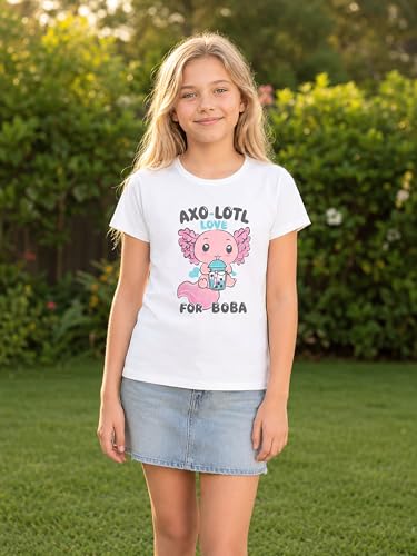 Image of Dvenki Girls Graphic Short Sleeve Crewneck T-Shirt Sizes 6-18 | breathable soft cotton blend, cute graphic prints, summer little and big girls tee, ideal casual wear for school, daily