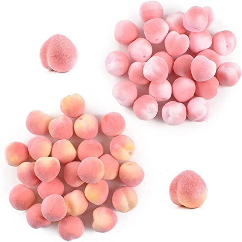 Lueyao Artificial Peach, Mini Fake Fruit Peach Simulation Pink Yellow Peach Fake Fruit Model Home House Kitchen Party Decoration Desk Ornament- 3.5Cm(50Pcs Pink) #TOP10