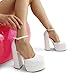 DREAM PAIRS Women’s High Chunky Platform Closed Toe Block Heels Square Toe Ankle Strap Dress Wedding Party Pumps Shoes Aurelia,Size 9,White,SDPU2319W