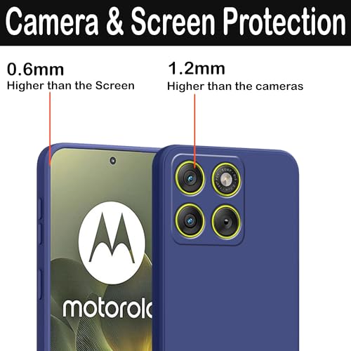 Image of amazon basics Back Cover for Moto Edge 70 5G | Ultra Slim Soft Rubberised Case | Matte Silicone Flexible Mobile Case | Camera Protection - Blue