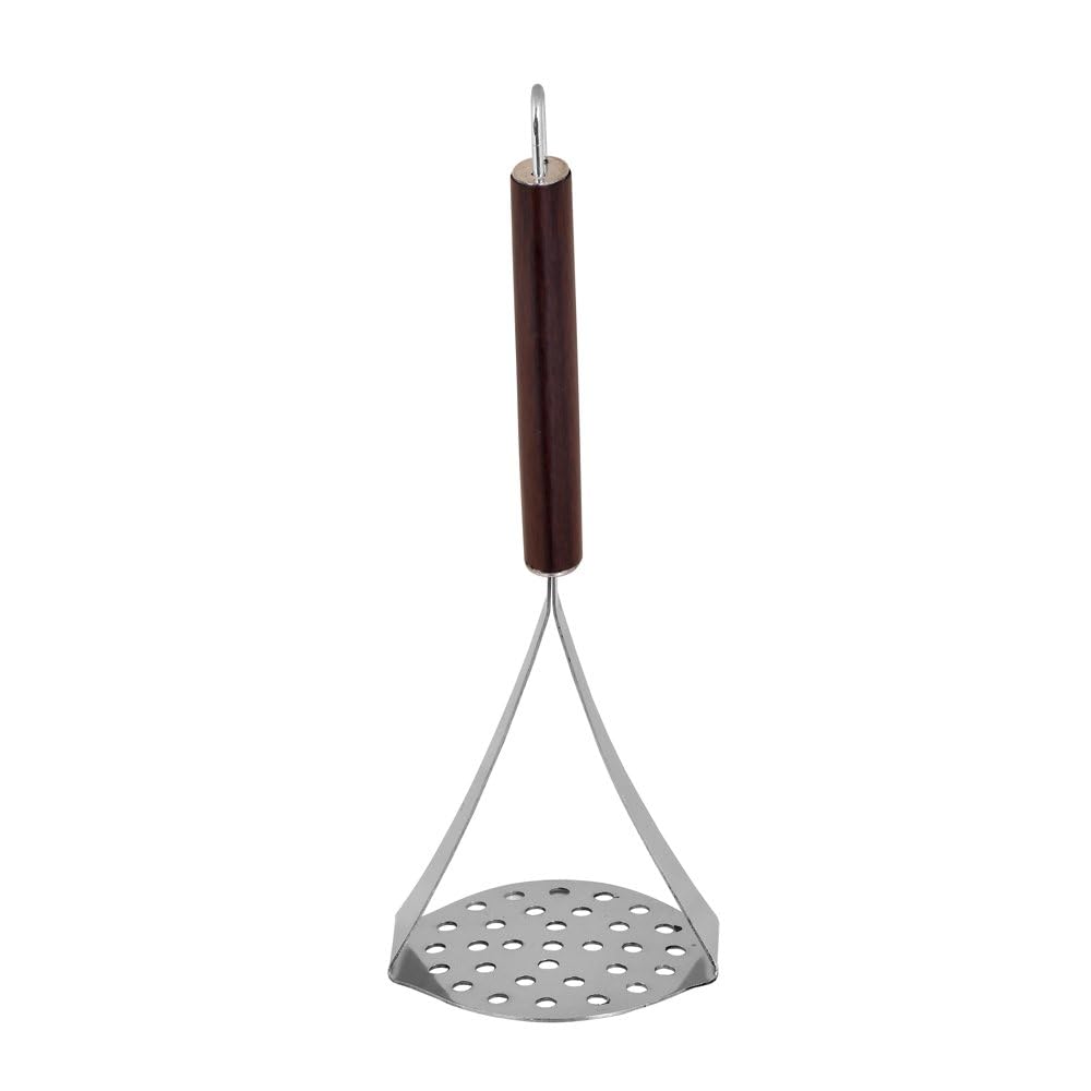 Kosma Kitchen Utensil Set including Holder, 7-Piece Stainless Steel and Wood Finish Handle Cooking Tools, Brown - Image 3
