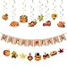 Coneatness Happy Fall Decorations Kit, Party Banner, Hanging Swirls, Fall Thanksgiving Décor