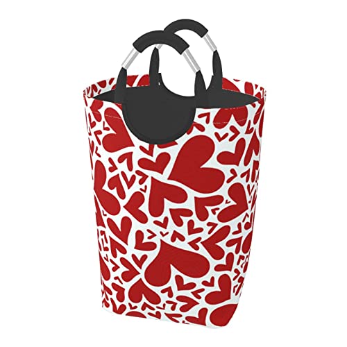 洗濯かご ラブハート 洗濯ボックス ランドリーバスケット ランドリーかご 収納バッグ 収納袋 脱衣かご 折りたたみ 持ち手付き 大容量 50L 防水 耐久性 寝室 洗濯室 バスルーム 省スペース 雑貨収納 おしゃれ 家庭用 衣類収納 四角 便利