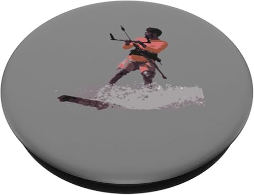 Miniatura 2 de Kitesurfing Enthusiast Riding A Wave Illustration PopSockets Standard PopGrip