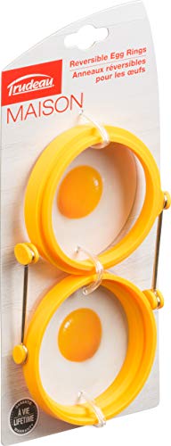 Silicone Reversible Egg Rings Trudeau Maison ustensile de cuisson œuf jaune x2