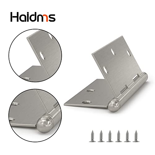 Hadims 6 Pack Ball Tip Door Hinges Brushed Nickel, 3 1/2 Inch Square Corner Door Hinges 3.5 X 3.5 Inch Interior Door Hinges #TOP1