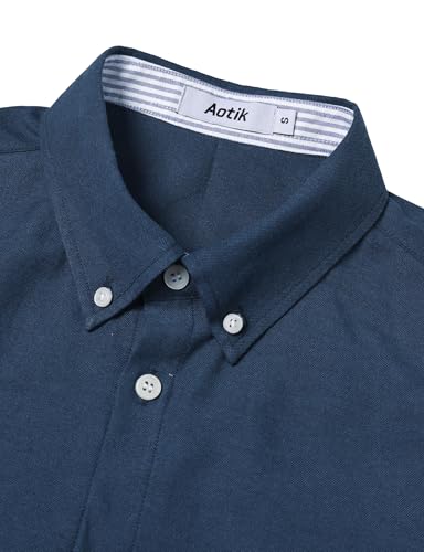 Mens Oxford Button Down Shirt Long Sleeve Dress Shirts Solid Business Casual Office Shirts with Pockets4