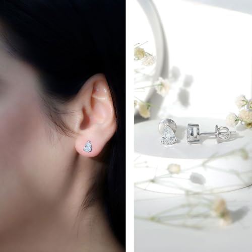 Certified 4X6mm Lab Grown Diamond Stud Earrings, Ef-Vs Quality, Diamond Solitaire Earrings in Silver - Ready To Gift2