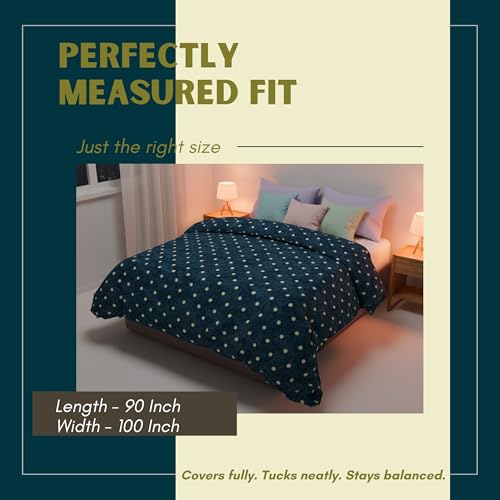 Image of BELVOSTUM280 TC Luxurious Glace Cotton Duvet Cover /Comforter Cover /AC Quilt Cover King Size /Dohar /90 X100 Inches - (Blue.)