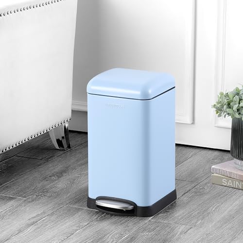 Image of happimess Betty Retro Mini 3.2 Gal Step Trash Can, Tide Pool Blue