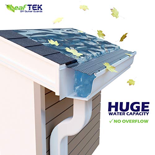 Leaftek Diy Gutter Guards | 6" X 32' Of Leaf Protection In Black | Premium Contractor Grade 35 Year Aluminum Covers | Available In 32', 100' & 200' Packages | 5 Or 6 Inch | Made In The Usa #TOP3