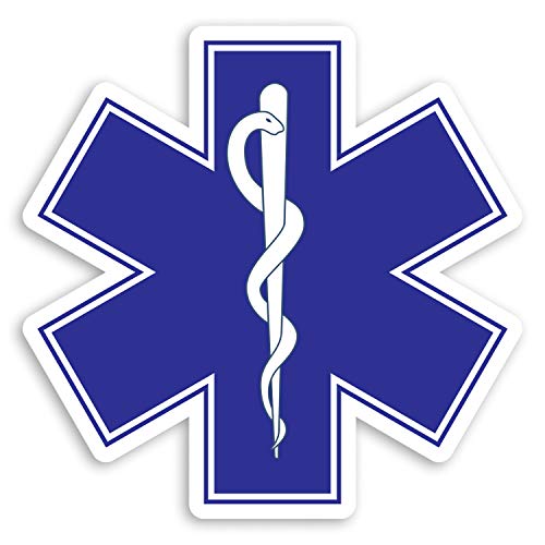 2 autocollants en vinyle de 10 cm avec symbole médical - Caducée Docteur Infirmière #31105 (10 cm de large) Cover