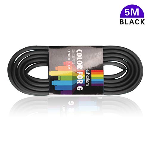 LucyStudio Luftpumpenschlauch 5m Sauerstoffschlauch 4/6mm Aquarienschlauch Bunt Belüfterschlauch Silikon Luftschlauch Schwarz