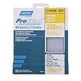 Norton ProSand 07660768167 Sanding Sheet, 11 in L, 9 in W, Very Fine, 220 Grit, Aluminum Oxide Abrasive, Paper Backing