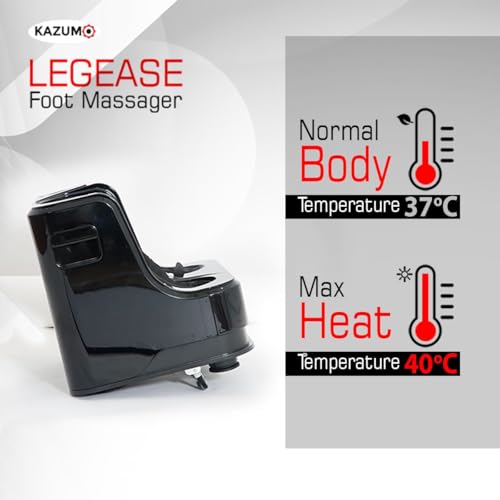 Image of LegEase Foot Massager with 40C Warm Therapy, 4-Motor Rolling & Kneading Massage for Relaxation & Fatigue Recovery, Pain Relief Foot Calf & Leg Massager with Vibration, Boosts Blood Circulation, Ergonomic Design (Black)