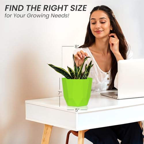 Image of YUCCABE ITALIA SHERA Hexa Plastic Planter Pot for Plants | Decorative Flower Pot | UV Protected Lightweight Indoor Outdoor Gamla for Home Decor, Balcony, Garden & Living Room
