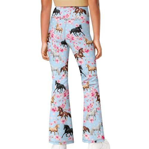 Image of Girls Flare Leggings Cute Bell Bottoms for Teen Girls Wide Leg Sweatpants for 5-14 T