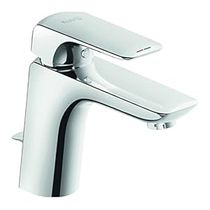 Kludi 410230575 Mischbatterie/Waschtisch – Einhandmischer Ameo XL DN 15, Keramik-Kartusche mit Heißwasserbegrenzung, geschlossener Hebel, Durchflussmenge: 6 L/min bei 3 bar, Chrom