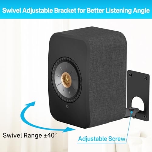 Support mural robuste pour KEF LSX II en acier noir durable