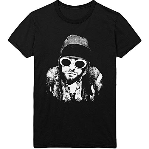 Rock Off Kurt Cobain Nirvana Glasses Pose Officiel T-Shirt Hommes Unisexe - Les Beatles, Paul McCartney, John Lennon, RIngo Starr, George Harrison Rock Off Kurt Cobain Nirvana Glasses Pose Officiel T-Shirt Hommes Unisexe