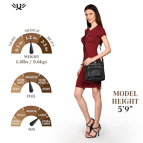 Image of Genuine Leather Crossbody Bags for Women, Premium Handmade Leather Purses - Shoulder Handbags, Adjustable Strap