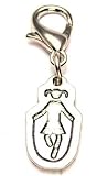 ChubbyChicoCharms Girl Jumping Rope Pewter Charm on a Zipper Pull