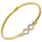 Einzigartiges Diamant- Armband im UNENDLICHKEITS Design mit 15 Diamanten 0,22ct. TW/Lupenrein in Gelbgold 14K 585.