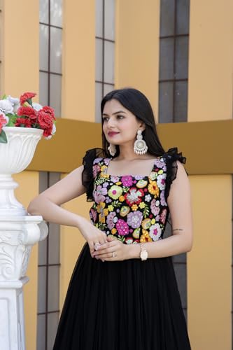 Image of Women's Floral Printed Stylish Georgette Anarkali Gown for Women.