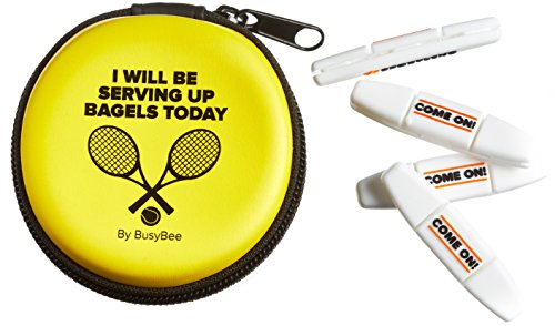 image for BusyBee Tennis Vibration Dampener in Funny Zipper Gift Pack (Pack of 4